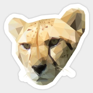 Low Poly Cheetah Head Sticker